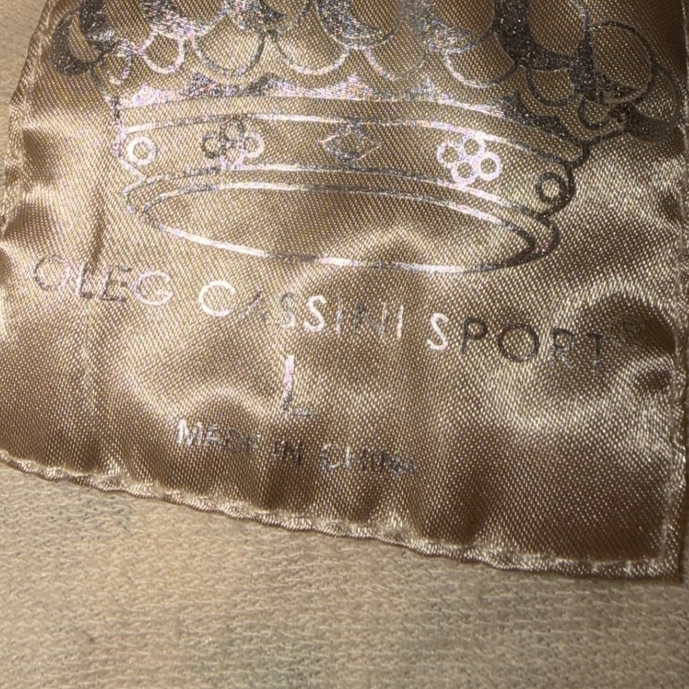Oleg Cassini Sport Paisley Zip Up Hoodie Satin Lined Embroidered Hood Cream L - Picture 4 of 6